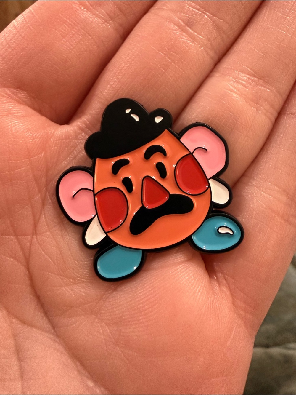 Disney Toy Story inspired Mr. Potato Head Chibi Style Enamel Pin Blue & Black